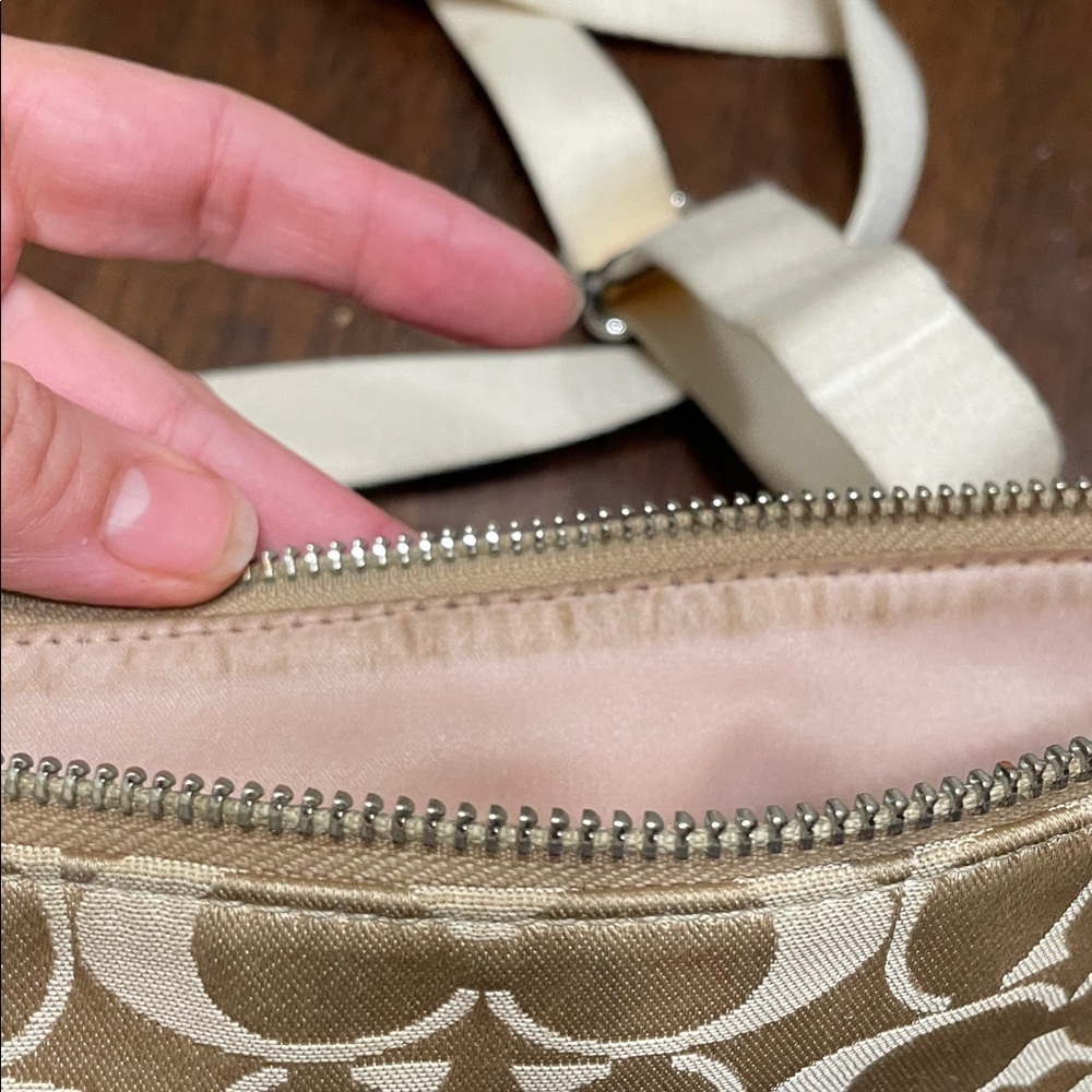 Coach Crossbody Bag in Tan with Yellow Accents - Picture 12 of 12